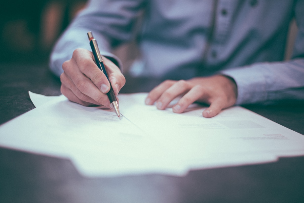 Documents on a desk